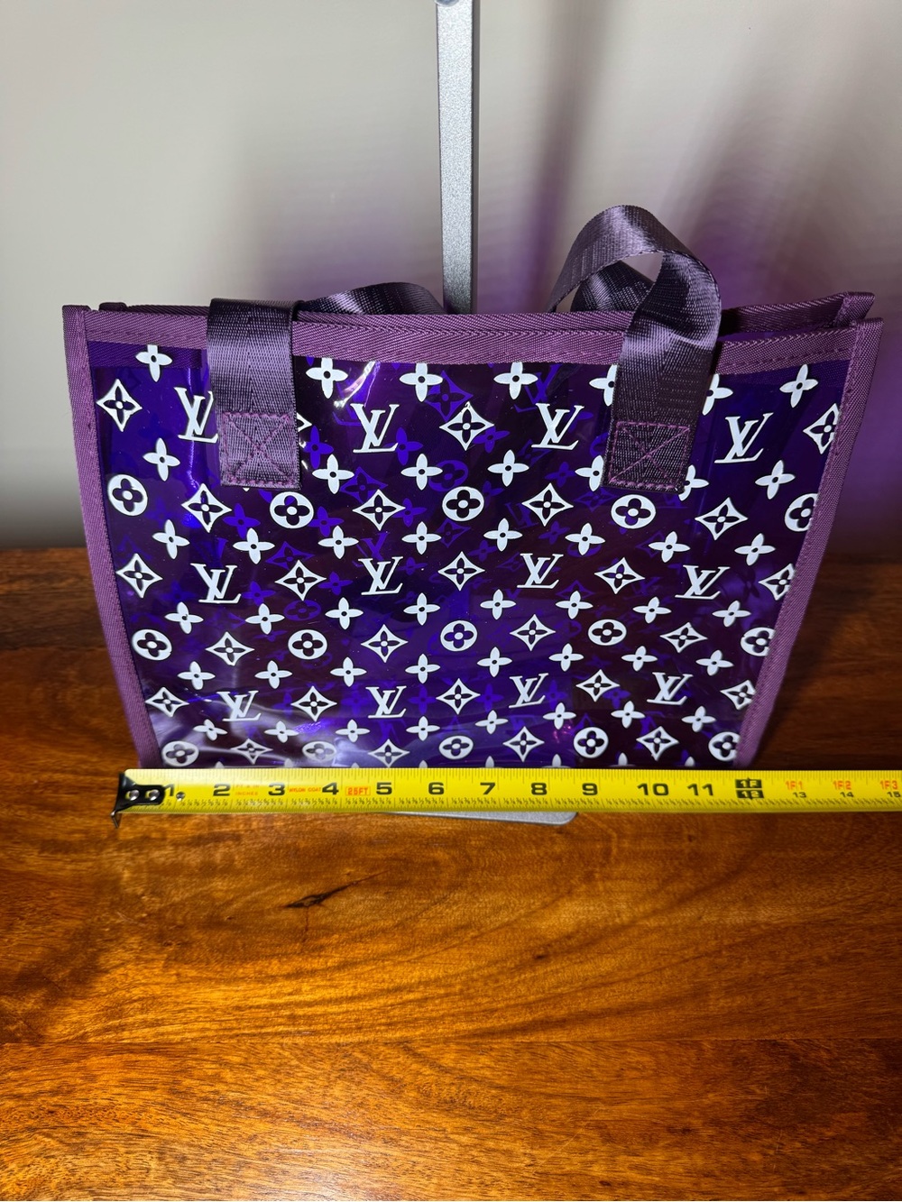 Purple Clear Glossy Tote. No Brand. Brand New. Set of 3. - Picture 3 of 9